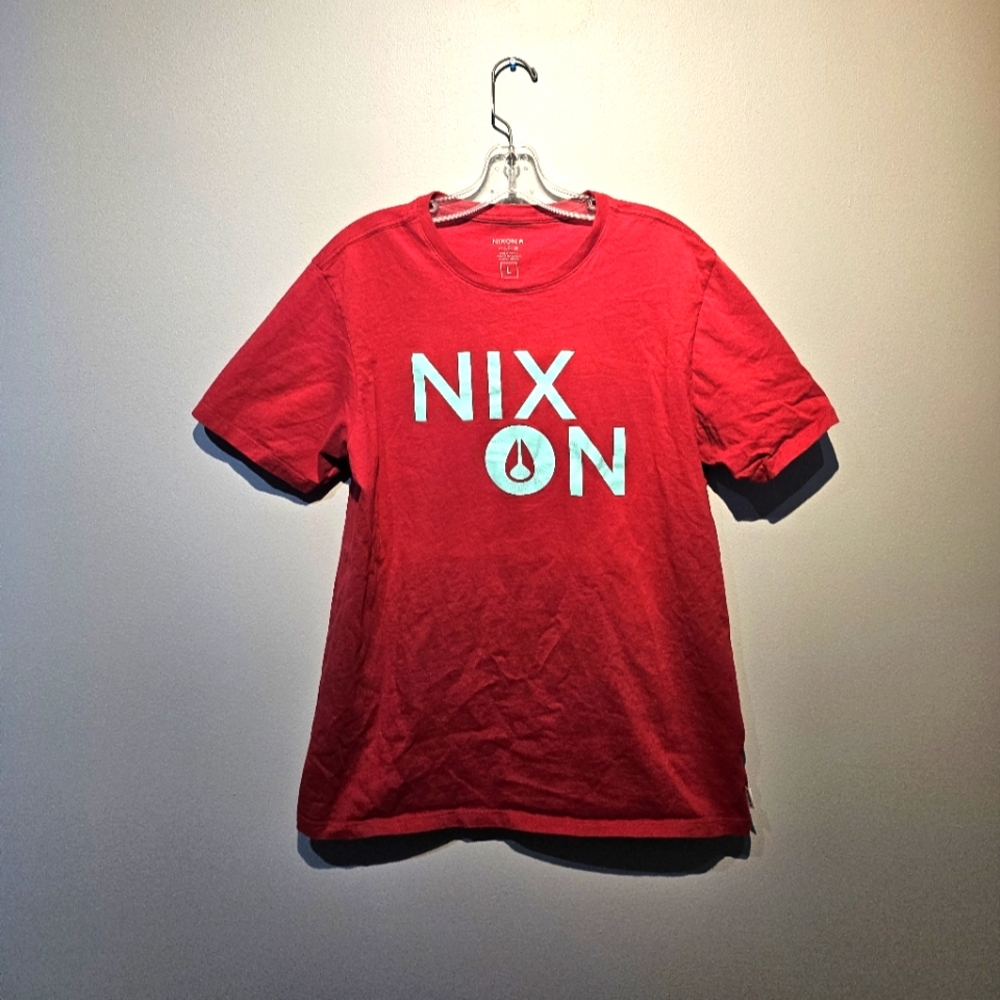 Nixon Red Graphic T-Shirt | Size Large